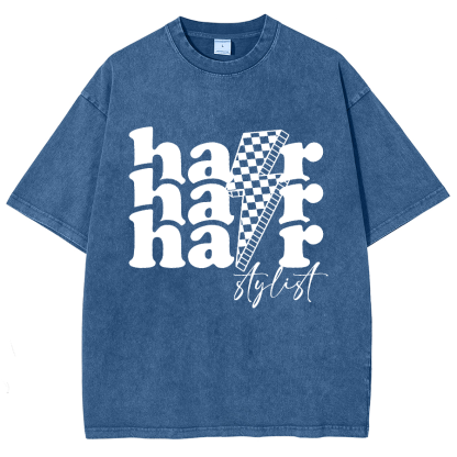 Hair Stylist Unisex Fit Washed T-Shirt-moweekender