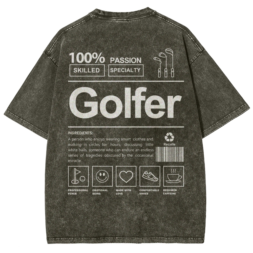 Golfer Unisex Fit Washed T-Shirt-moweekender