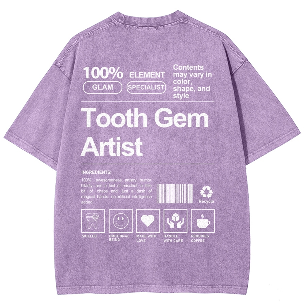 Tooth Gem Artist Unisex Fit Washed T-Shirt-moweekender