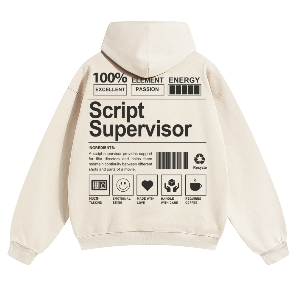 Script Supervisor Unisex Casual Anime Print Hoodie-moweekender