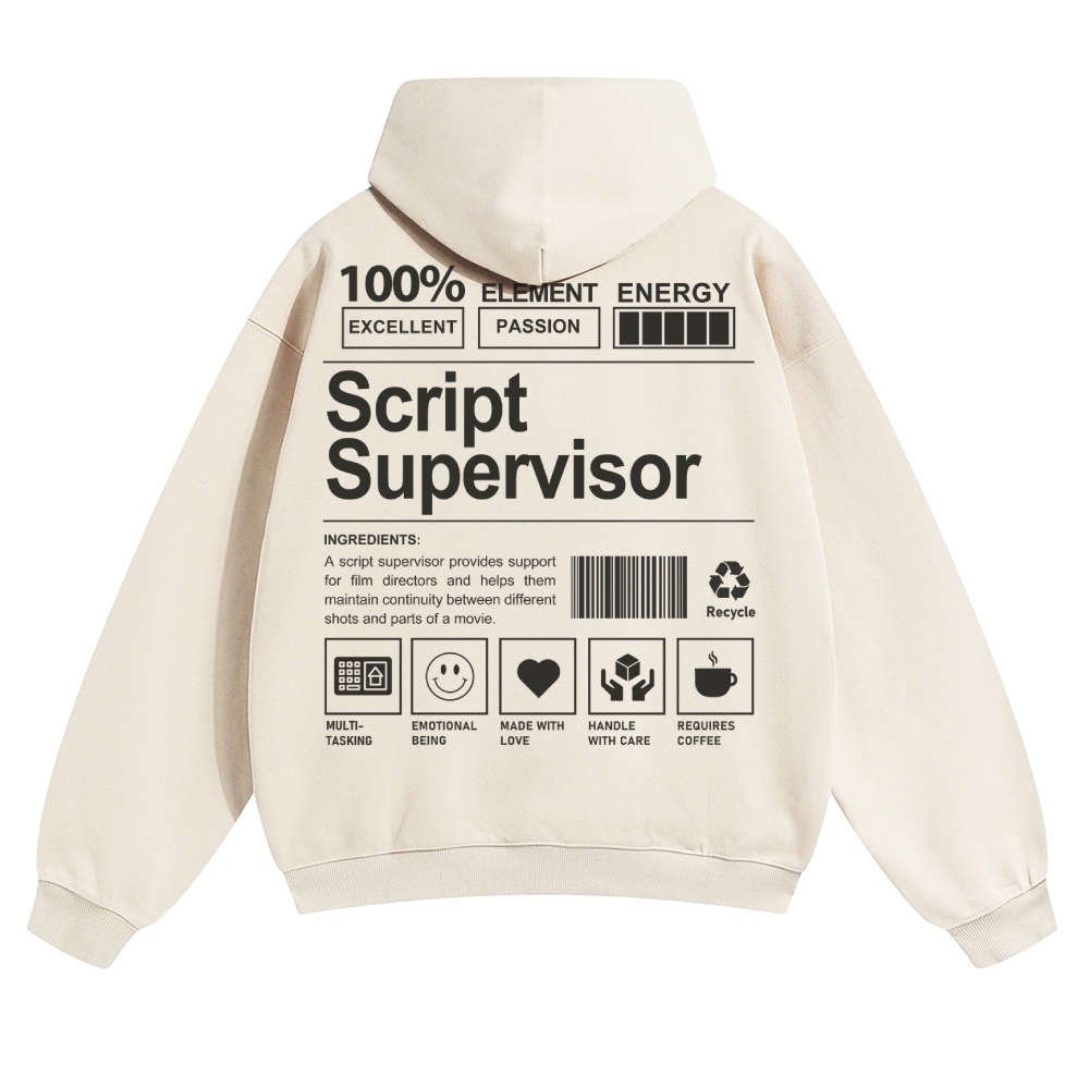 Script Supervisor Unisex Casual Anime Print Hoodie-moweekender