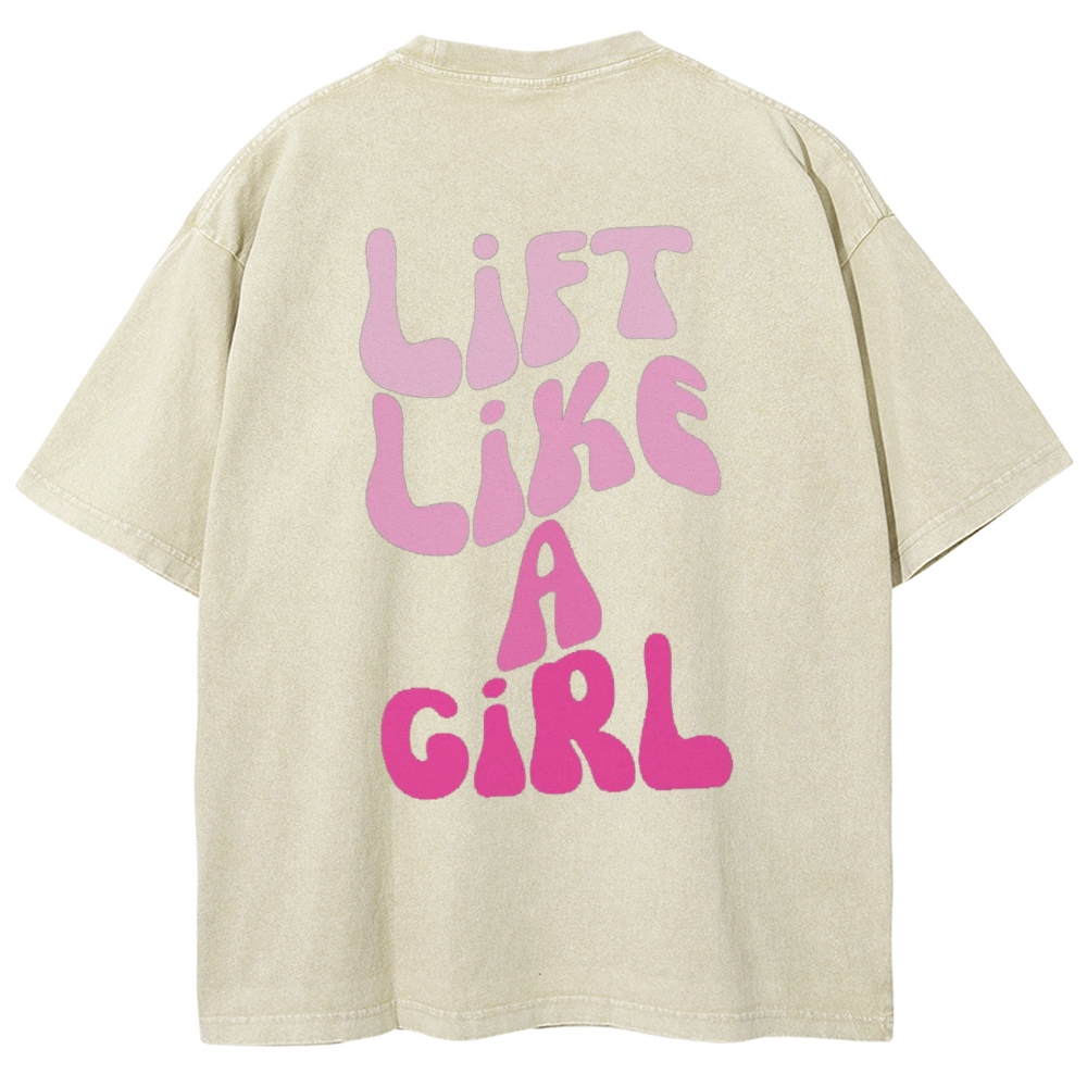 Lift Like a Girl Vintage Snowflake Washed T-Shirt-moweekender