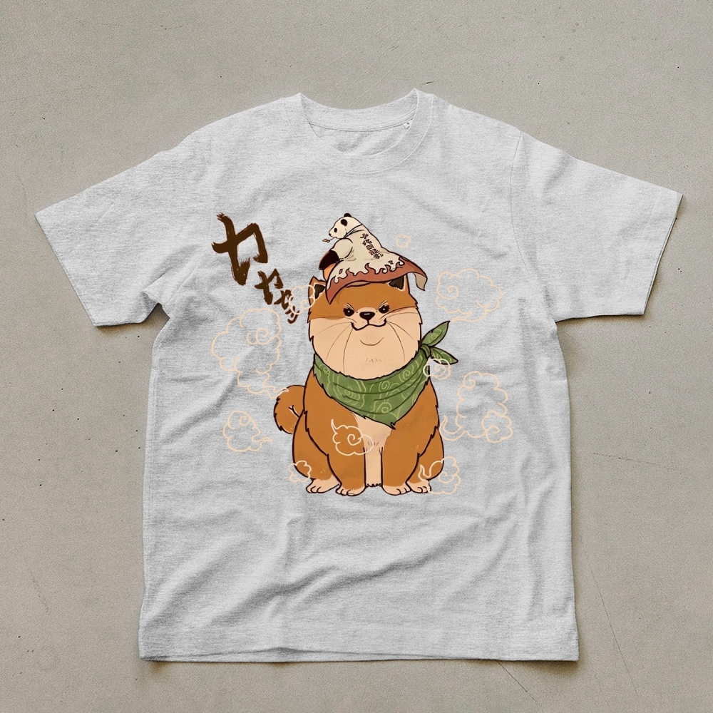 Japanese Panda Shiba Inu Pattern Unisex Prints T-Shirt-moweekender