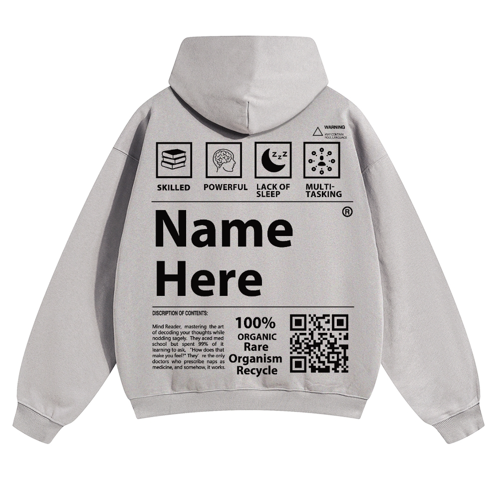 QR Code Customized Unisex Solid Hoodie