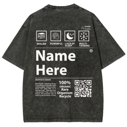 QR Code Customized Unisex Fit Washed T-Shirt