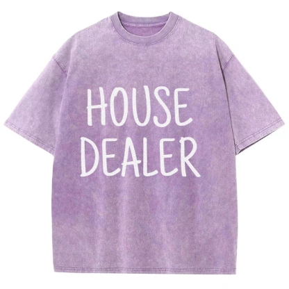 house dealer Unisex Fit Washed T-Shirt-moweekender
