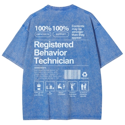 Registered Behavior Technician Unisex Fit Washed T-Shirt-moweekender