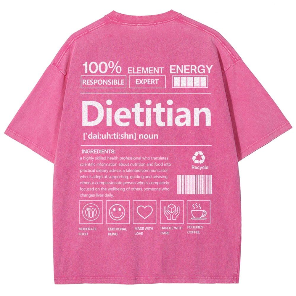 Dietitian Unisex Fit Washed T-Shirt-moweekender