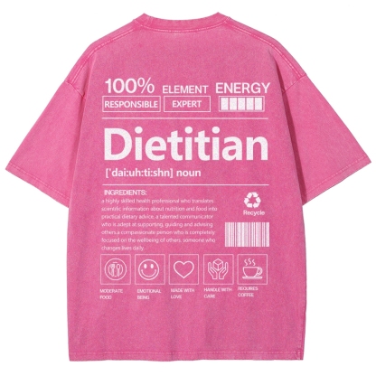 Dietitian Unisex Fit Washed T-Shirt-moweekender