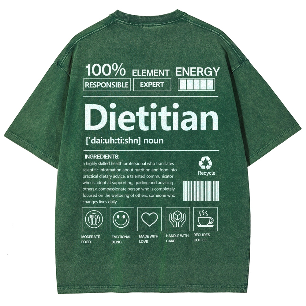 Dietitian Unisex Fit Washed T-Shirt-moweekender