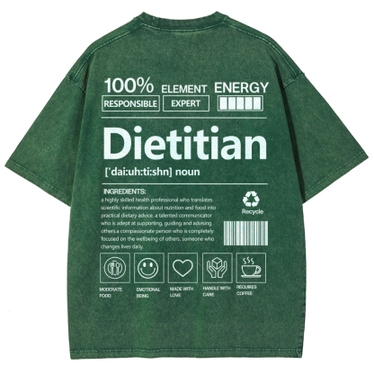 Dietitian Unisex Fit Washed T-Shirt-moweekender