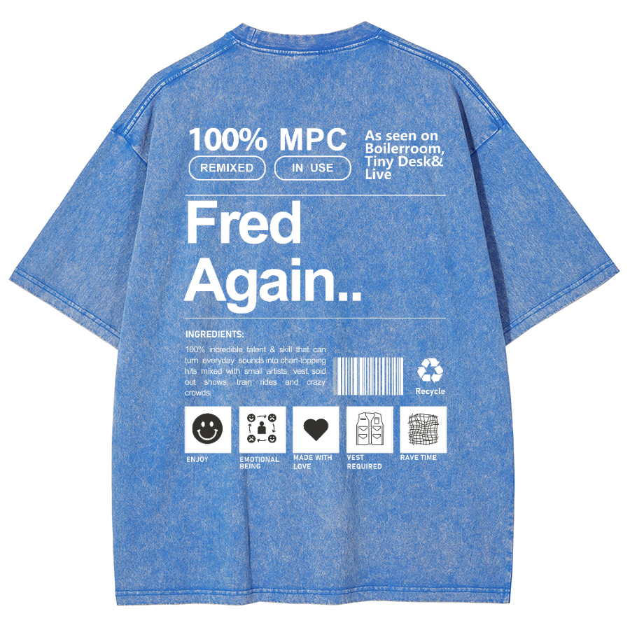 Fred Again Unisex Fit Washed Oversized T-Shirt-moweekender