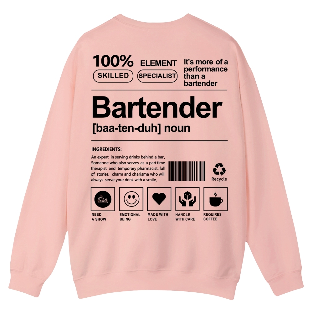 Bartender Printed Crew Neck Sweatshirt-moweekender