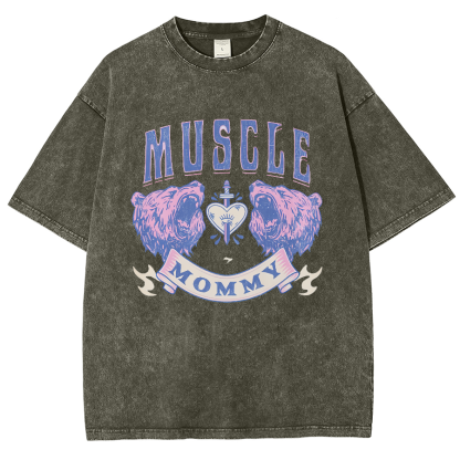 Muscle Mommy Unisex Fit Washed Oversized T-Shirt-moweekender