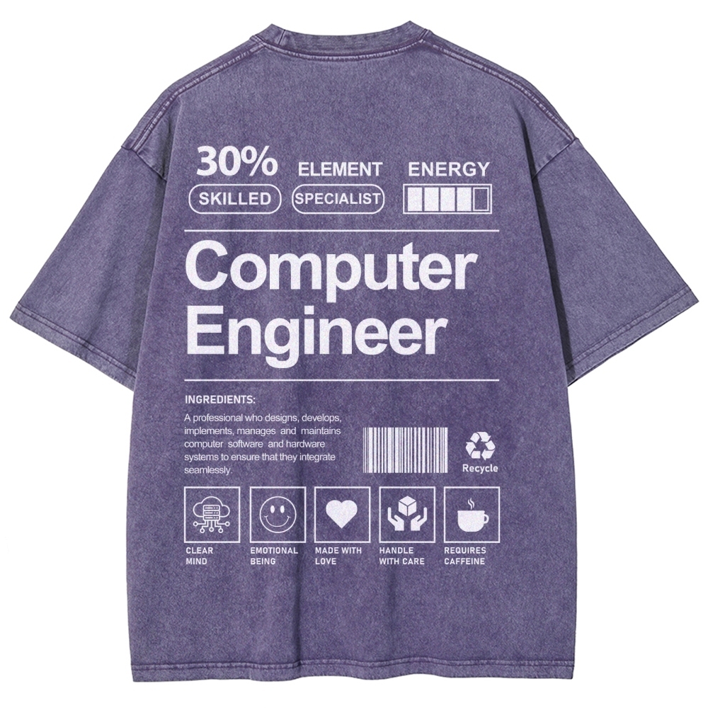 Computer Engineer Unisex Fit Washed T-Shirt-moweekender