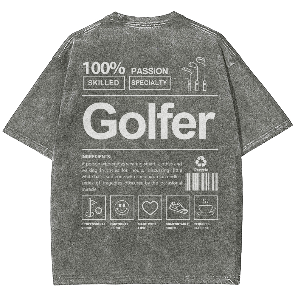 Golfer Unisex Fit Washed T-Shirt-moweekender