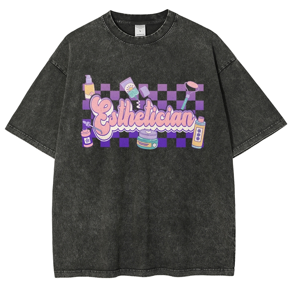 Esthetician Unisex Fit Washed T-Shirt-moweekender