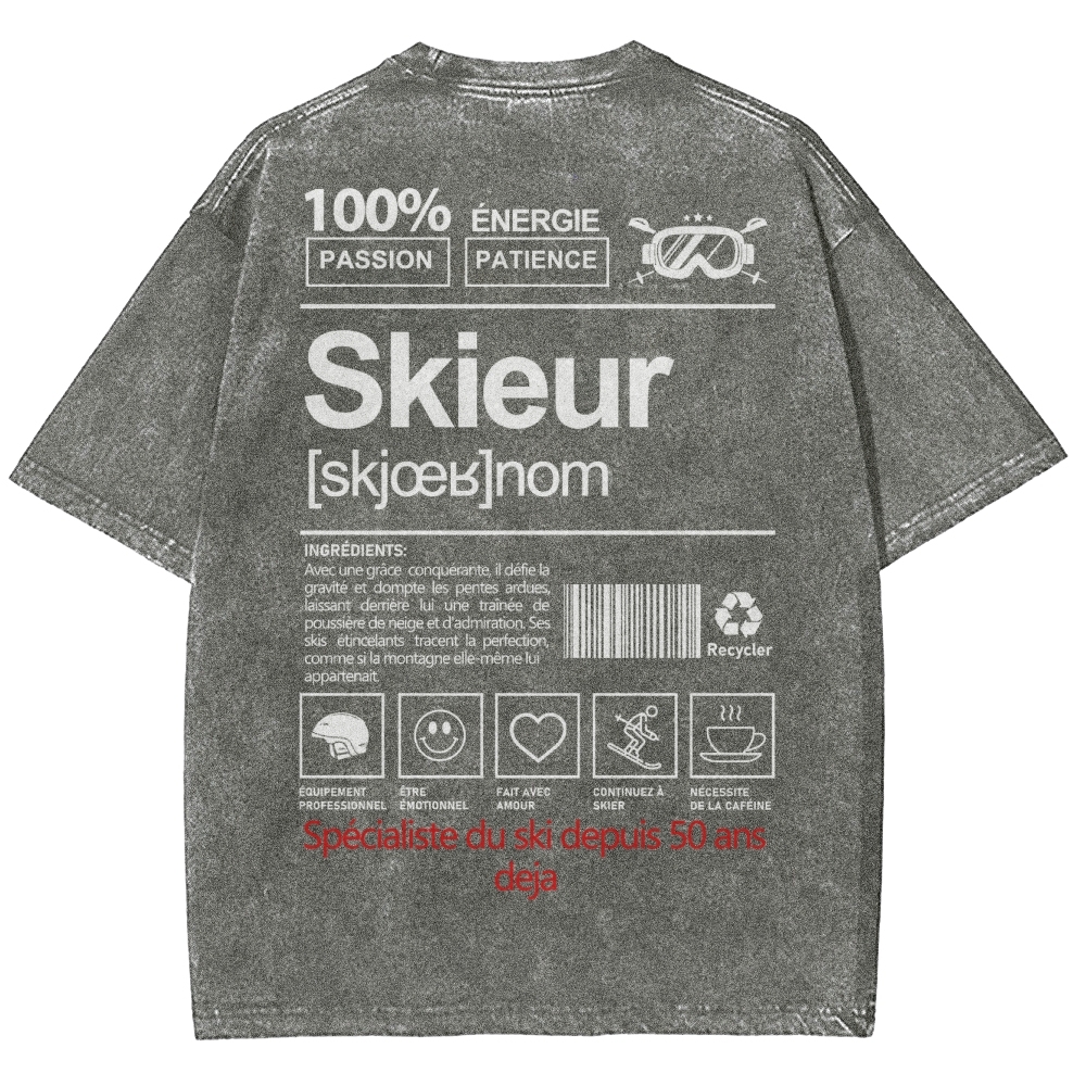 Skieur Unisex Fit Washed T-Shirt-moweekender