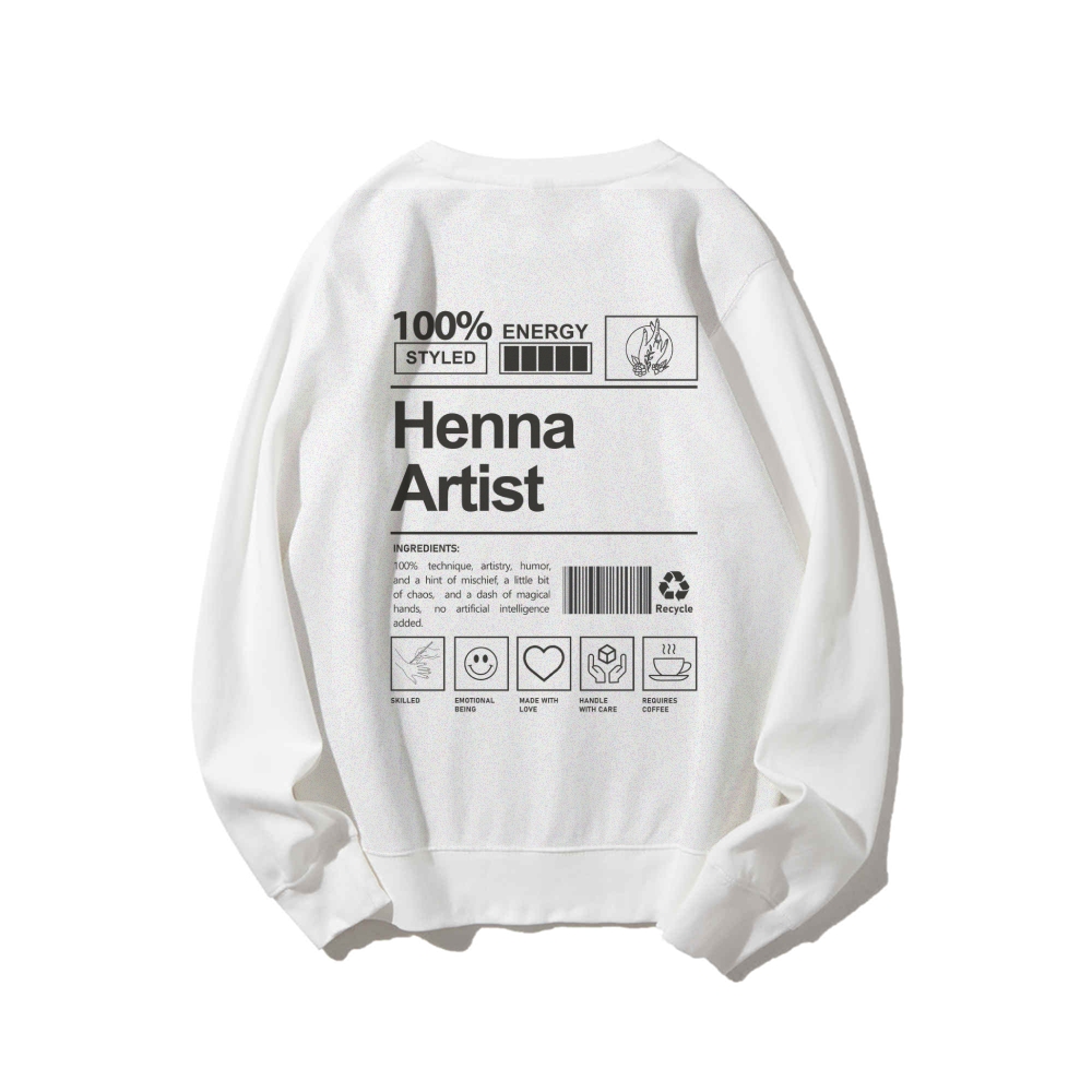 Henna Artist Casual Crewneck Sweatshirt-moweekender