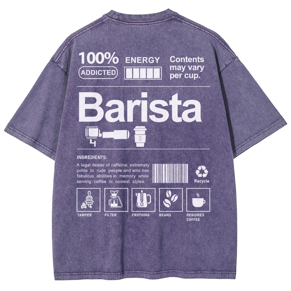 Barista Unisex Fit Washed T-Shirt-moweekender