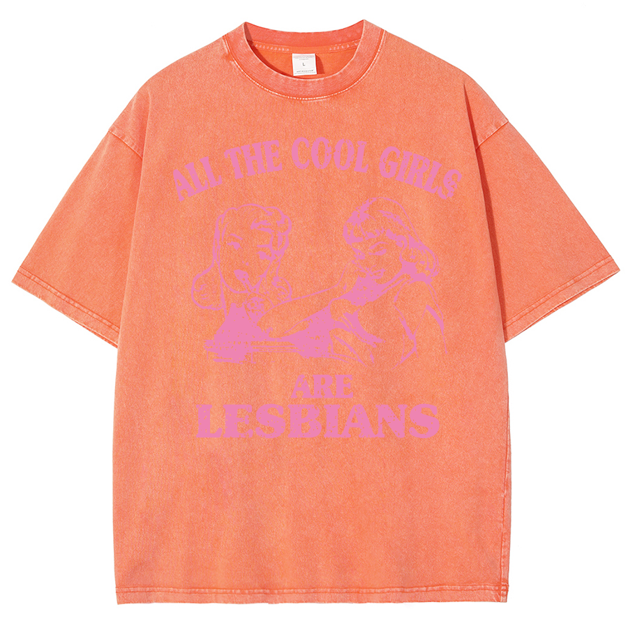 We Are Lesbians Washed Oversized T-Shirt-moweekender