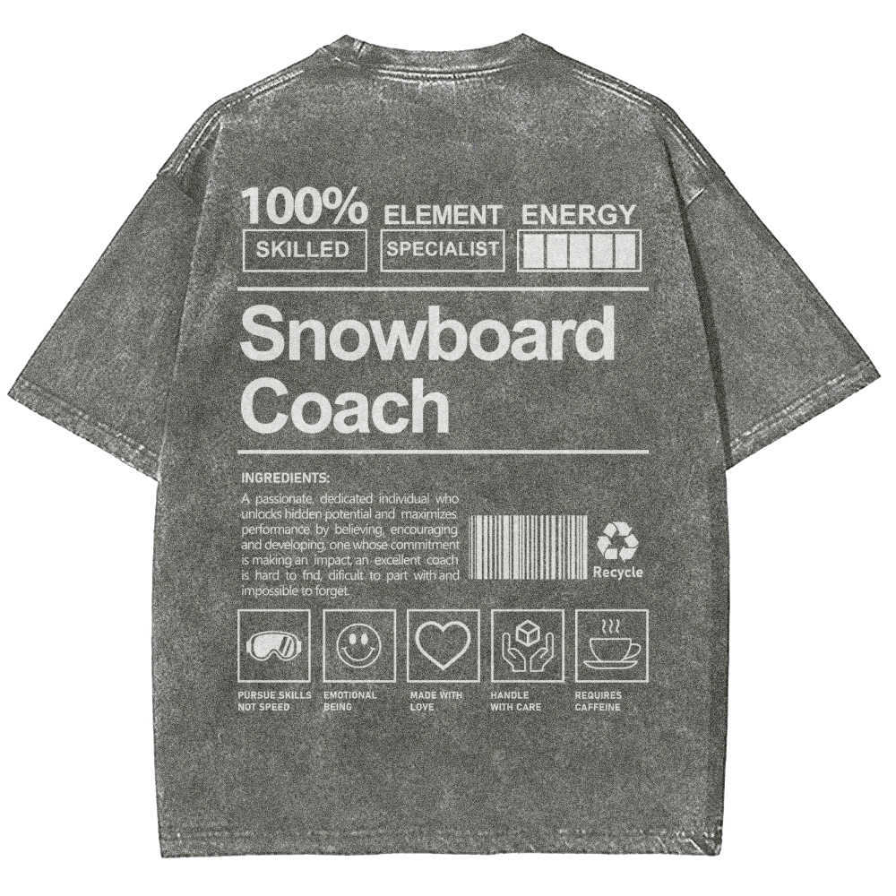 Snowboard Coach Unisex Fit Washed T-Shirt-moweekender