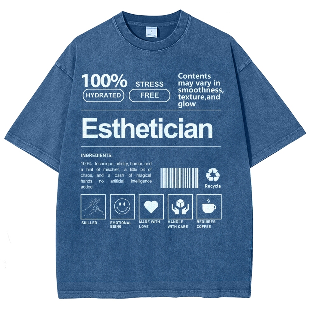 Esthetician Unisex Fit Washed T-Shirt-moweekender
