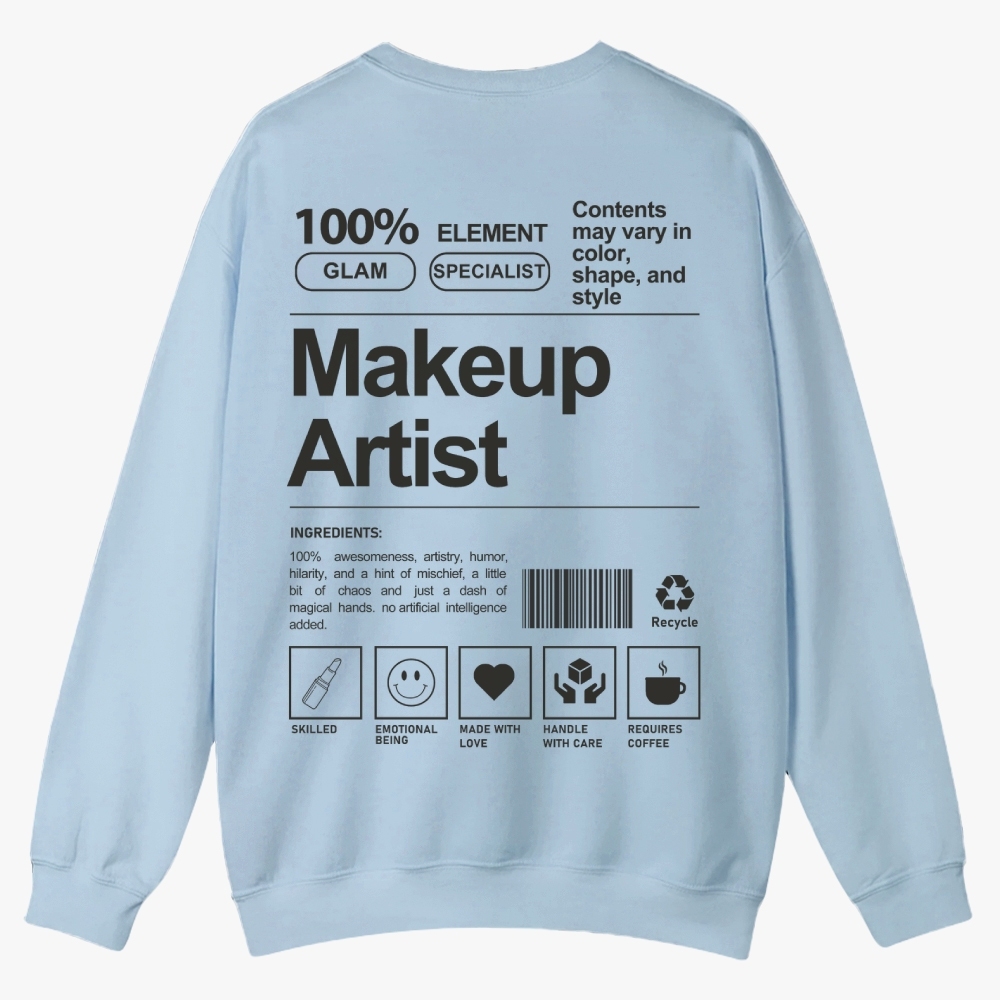 Makeup Artist Casual Crewneck Sweatshirt-moweekender