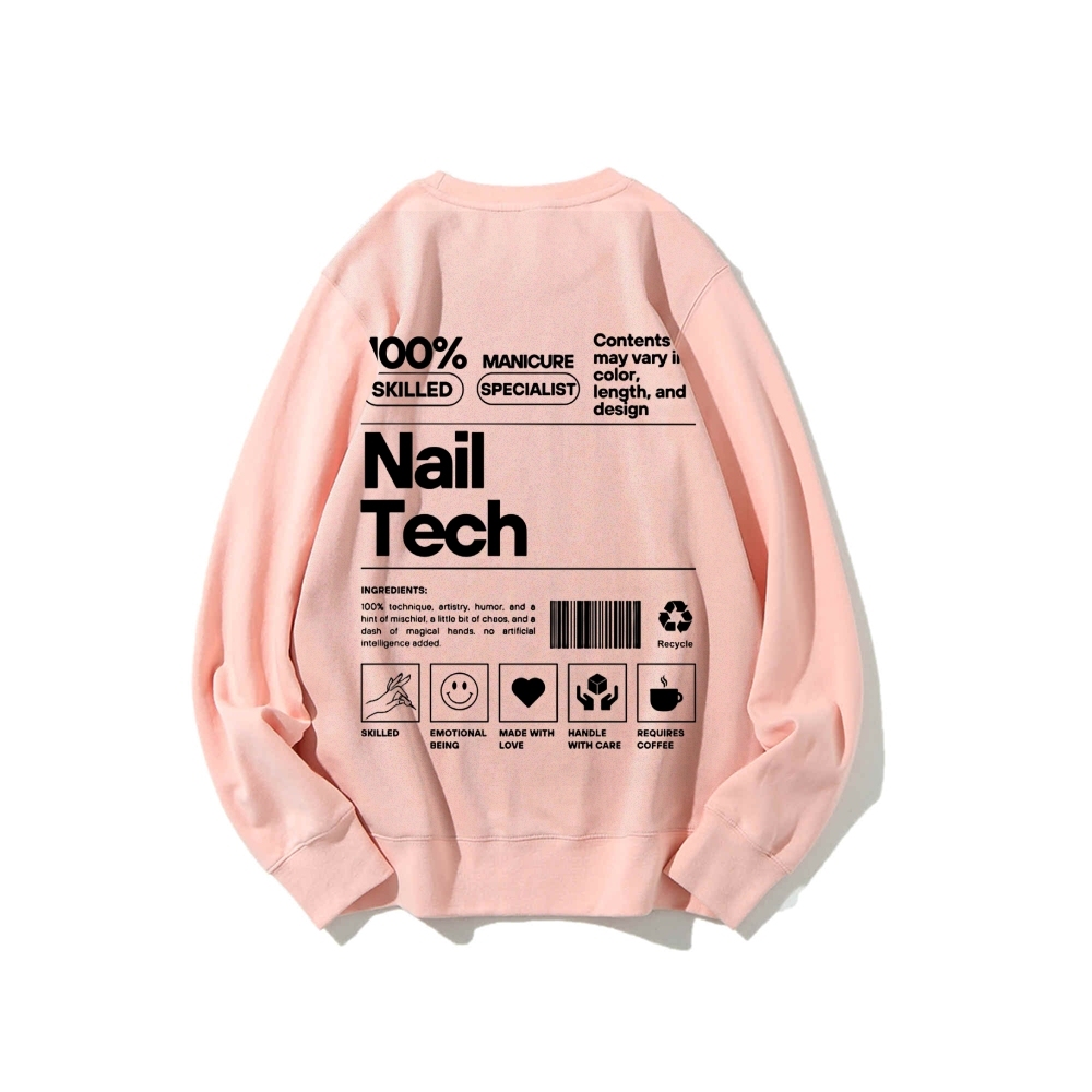 Nail Tech Casual Crew Neck Sweatshirt-moweekender