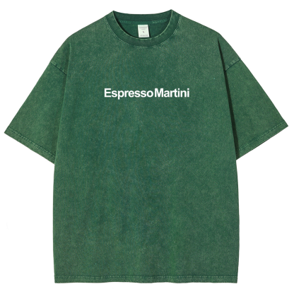 Espresso Martini Unisex Fit Washed Oversized T-Shirt-moweekender