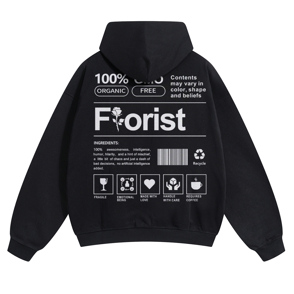 Florist Pattern Unisex Casual Anime Print Hoodie-moweekender