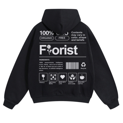 Florist Pattern Unisex Casual Anime Print Hoodie-moweekender