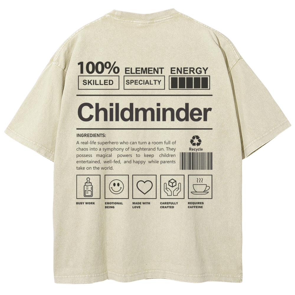 Childminder Unisex Fit Washed T-Shirt-moweekender