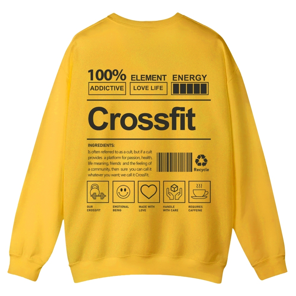 Crossfit Printed Crew Neck Sweatshirt-moweekender