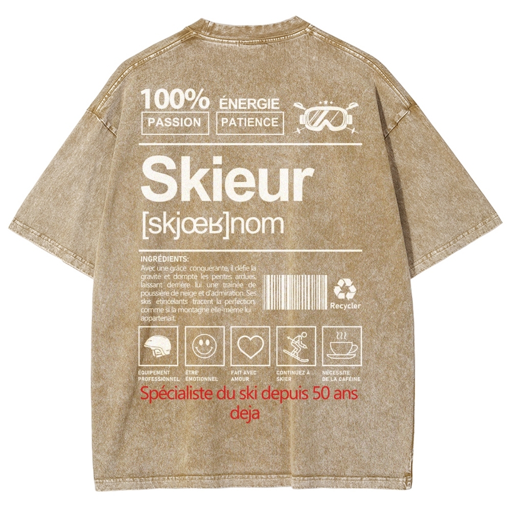 Skieur Unisex Fit Washed T-Shirt-moweekender