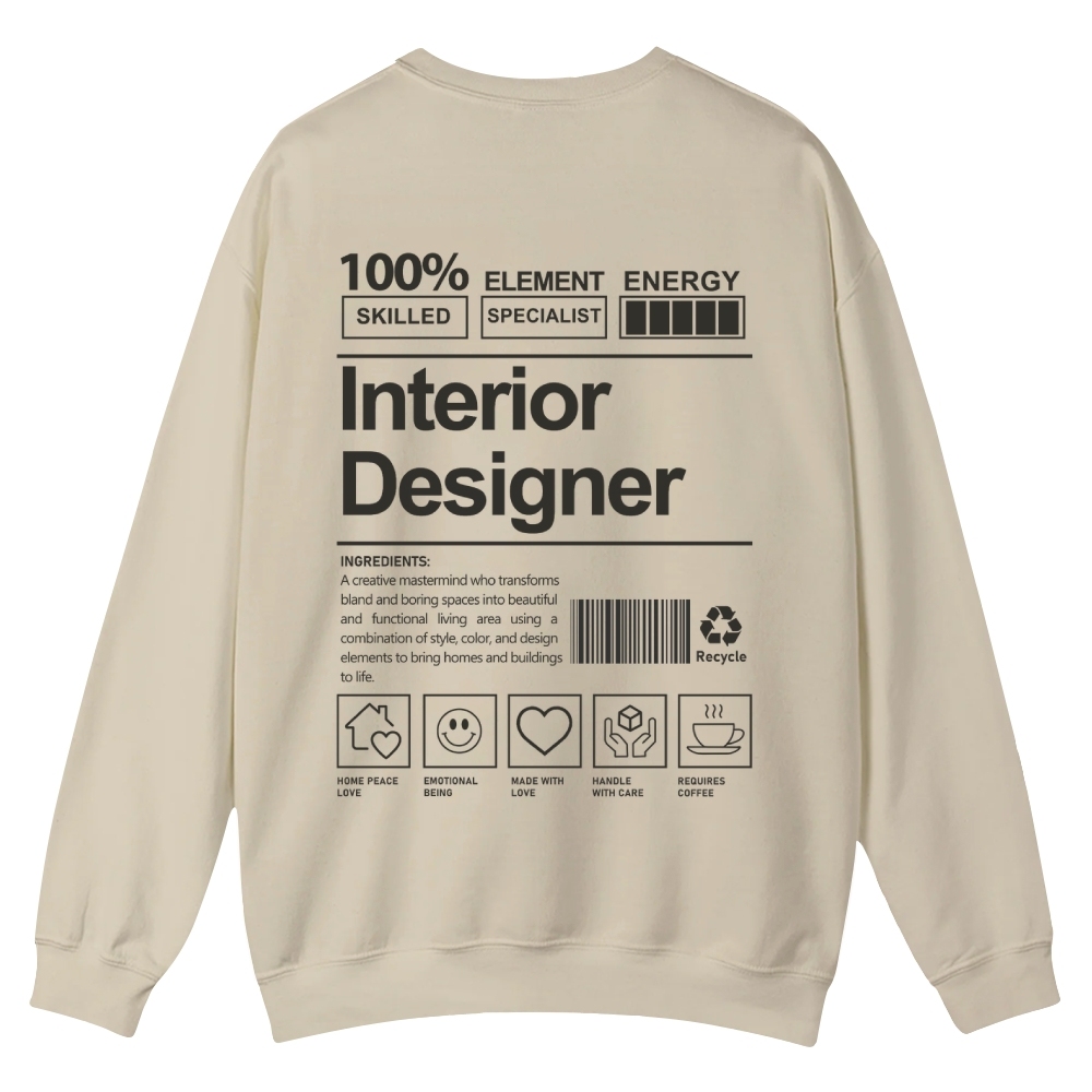 Interior Designer Printed Crew Neck Sweatshirt-moweekender