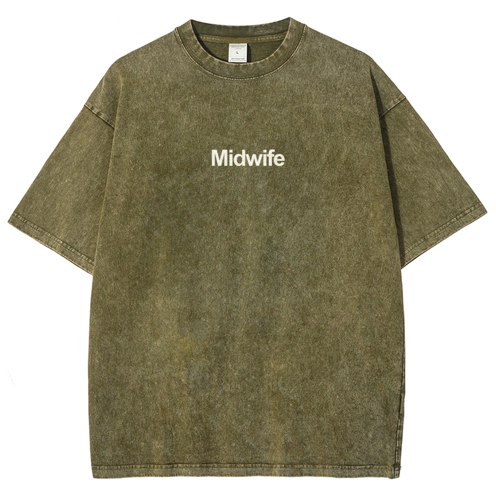 Midwife Unisex Fit Washed T-Shirt-moweekender
