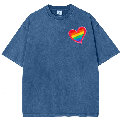 All For Love And Love For All Washed Oversized T-Shirt-moweekender