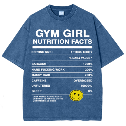 Gym Girly Nutrition Facts Unisex Fit Washed Oversized T-Shirt-moweekender