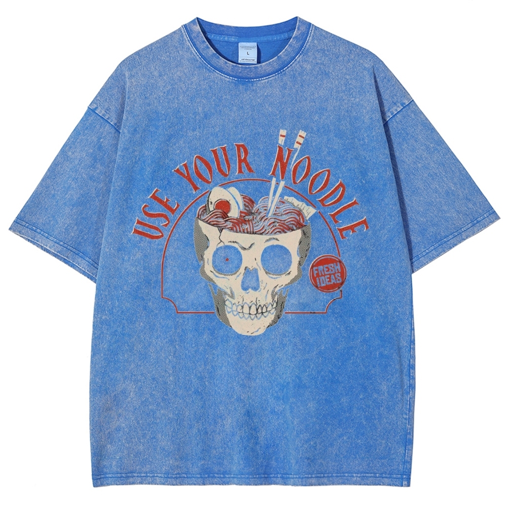 Use Your Noodle Vintage Snowflake Washed T-Shirt-moweekender