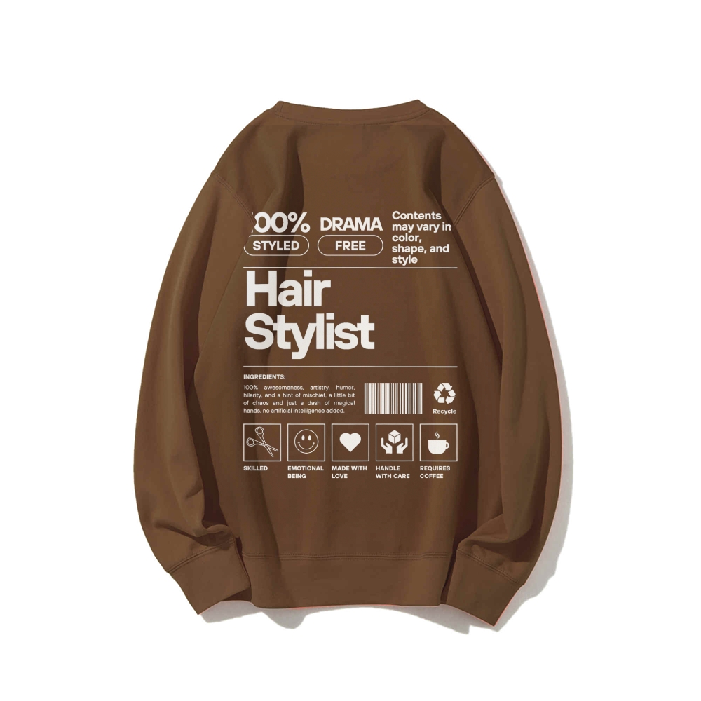 Hair Stylist Crew Neck Long Sleeve Sweatshirt-moweekender