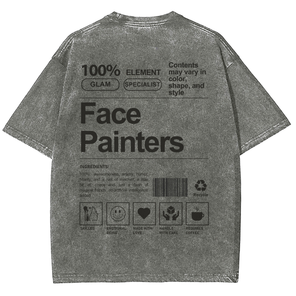 Face Painters Unisex Fit Washed T-Shirt-moweekender