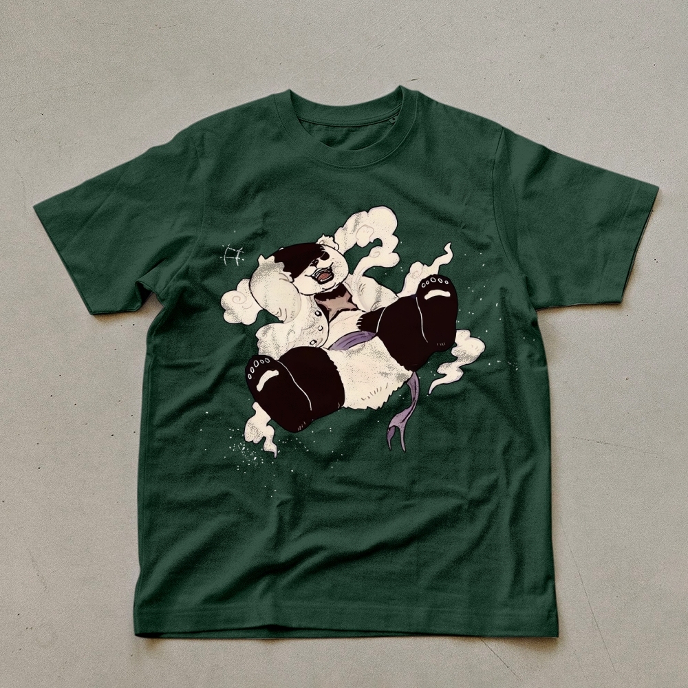 Panda Casual Pattern Unisex Prints T-Shirt-moweekender
