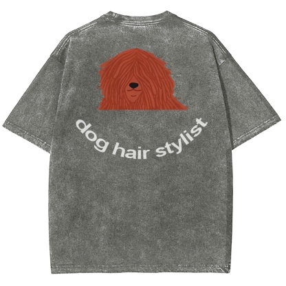 Dog Hair Stylist Unisex Fit Washed T-Shirt-moweekender