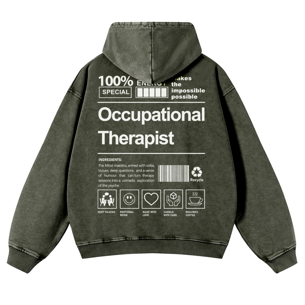 Occupational Therapist Casual Washed Hoodie