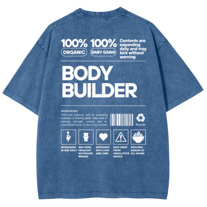 Body Builder Unisex Fit Washed T-Shirt-moweekender