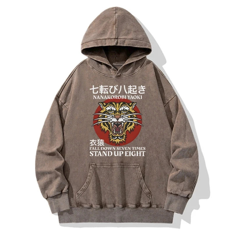 Retro Tiger Washed Vintage Hoodie-moweekender
