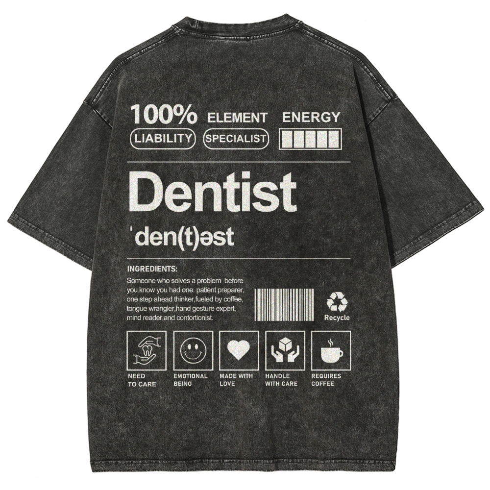 Dentist Unisex Fit Washed T-Shirt-moweekender