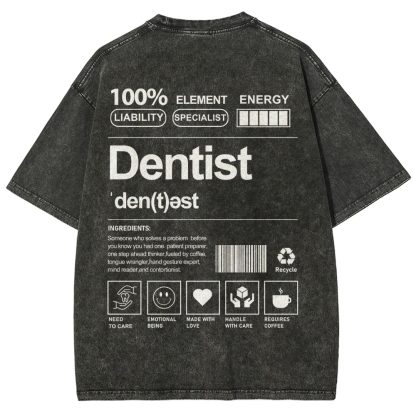 Dentist Unisex Fit Washed T-Shirt-moweekender