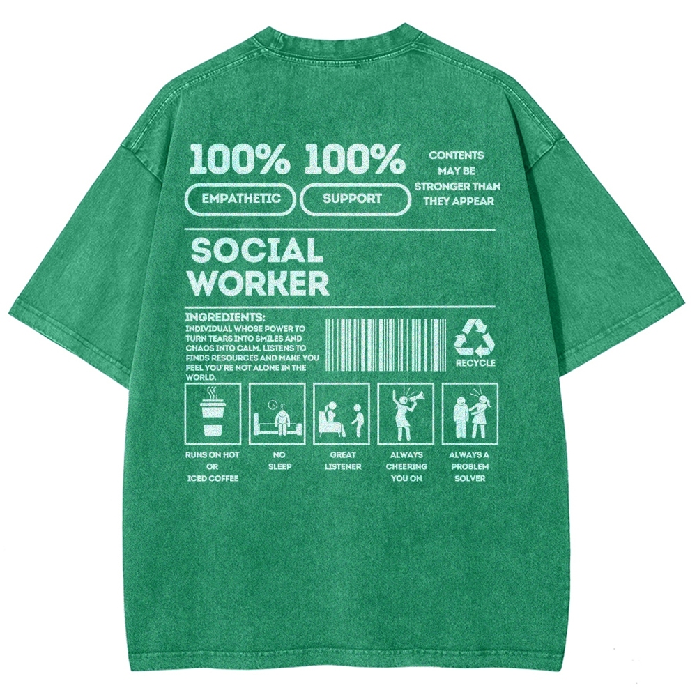 Social Worker Addcustom Unisex Fit Washed T-Shirt